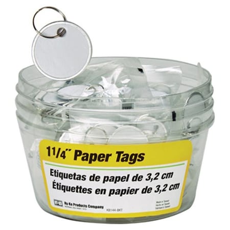 Hy-Ko Hy-Ko Products KB144-BKT 1.25 in. Paper Tag; 25 Pieces 308293